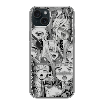 Силиконовый чехол на Iphone 15 Plus с принтом Ahegao Ахегао Аниме Силиконовый чехол на Iphone 15 Plus с принтом Ahegao Ахегао Аниме