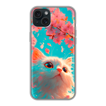 Силиконовый чехол на Iphone 15 Plus с принтом Красивый кот Силиконовый чехол на Iphone 15 Plus с принтом Красивый кот