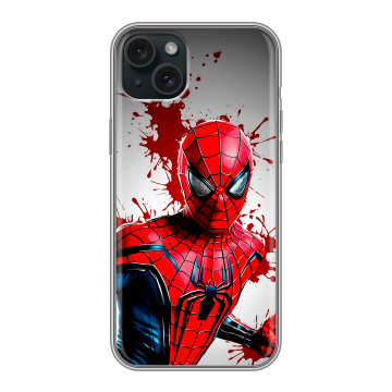 Силиконовый чехол на Iphone 15 Plus с принтом Spiderman Человек паук
