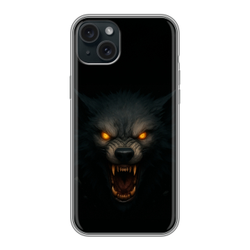 Силиконовый чехол на Iphone 15 Plus с принтом Волк Силиконовый чехол на Iphone 15 Plus с принтом Волк