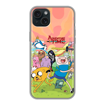 Силиконовый чехол на Iphone 15 Plus с принтом Adventure time Время приключений Силиконовый чехол на Iphone 15 Plus с принтом Adventure time Время приключений
