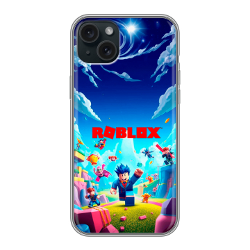Силиконовый чехол на Iphone 15 Plus с принтом Roblox Роблокс
