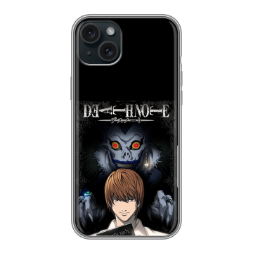 Силиконовый чехол на Iphone 15 Plus с принтом Death note Тетрадь смерти Силиконовый чехол на Iphone 15 Plus с принтом Death note Тетрадь смерти