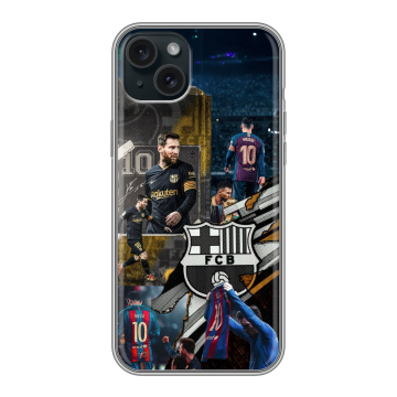 Силиконовый чехол на Iphone 15 Plus с принтом Messi Barcelona Силиконовый чехол на Iphone 15 Plus с принтом Messi Barcelona