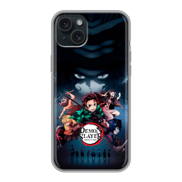 Силиконовый чехол на Iphone 15 Plus с принтом Demon Slayer Клинок рассекающий демонов