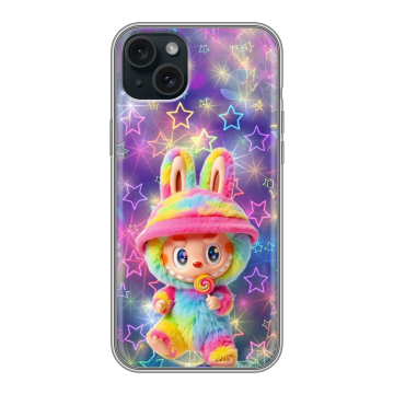 Силиконовый чехол на Iphone 15 Plus с принтом Labubu Лабубу Силиконовый чехол на Iphone 15 Plus с принтом Labubu Лабубу