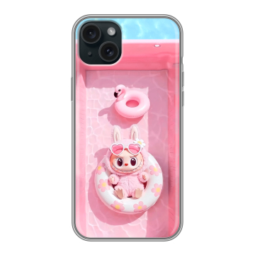 Силиконовый чехол на Iphone 15 Plus с принтом Labubu Лабубу Силиконовый чехол на Iphone 15 Plus с принтом Labubu Лабубу