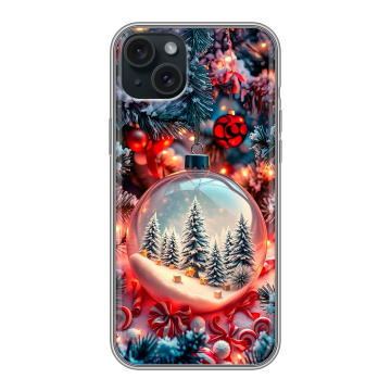 Силиконовый чехол на Iphone 15 Plus с принтом Новый год Силиконовый чехол на Iphone 15 Plus с принтом Новый год