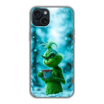 Силиконовый чехол на Iphone 15 Plus с принтом Новый год гринч Силиконовый чехол на Iphone 15 Plus с принтом Новый год гринч