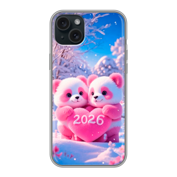 Силиконовый чехол на Iphone 15 Plus с принтом Новый год Силиконовый чехол на Iphone 15 Plus с принтом Новый год