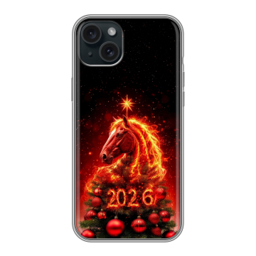 Силиконовый чехол на Iphone 15 Plus с принтом Новый год Силиконовый чехол на Iphone 15 Plus с принтом Новый год