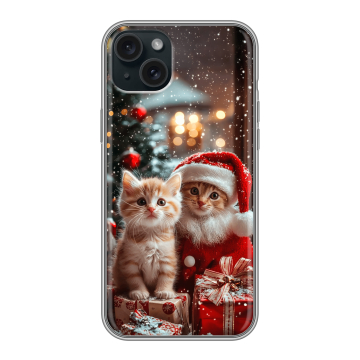 Силиконовый чехол на Iphone 15 Plus с принтом Новый год Силиконовый чехол на Iphone 15 Plus с принтом Новый год