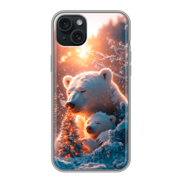 Силиконовый чехол на Iphone 15 Plus с принтом Новый год Силиконовый чехол на Iphone 15 Plus с принтом Новый год