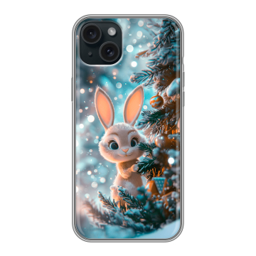 Силиконовый чехол на Iphone 15 Plus с принтом Новый год Силиконовый чехол на Iphone 15 Plus с принтом Новый год