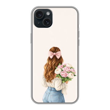 Силиконовый чехол на Iphone 15 Plus с принтом женский Силиконовый чехол на Iphone 15 Plus с принтом женский