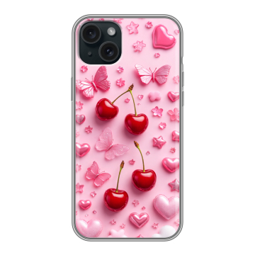 Силиконовый чехол на Iphone 15 Plus с принтом для девочек