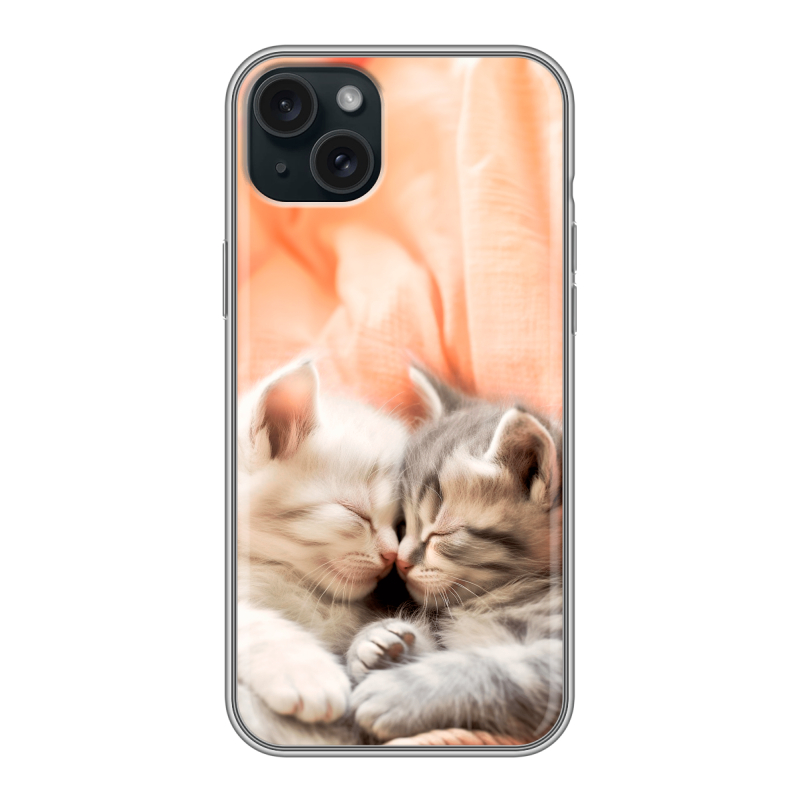 Силиконовый чехол на Iphone 15 Plus с принтом Котята Силиконовый чехол на Iphone 15 Plus с принтом Котята