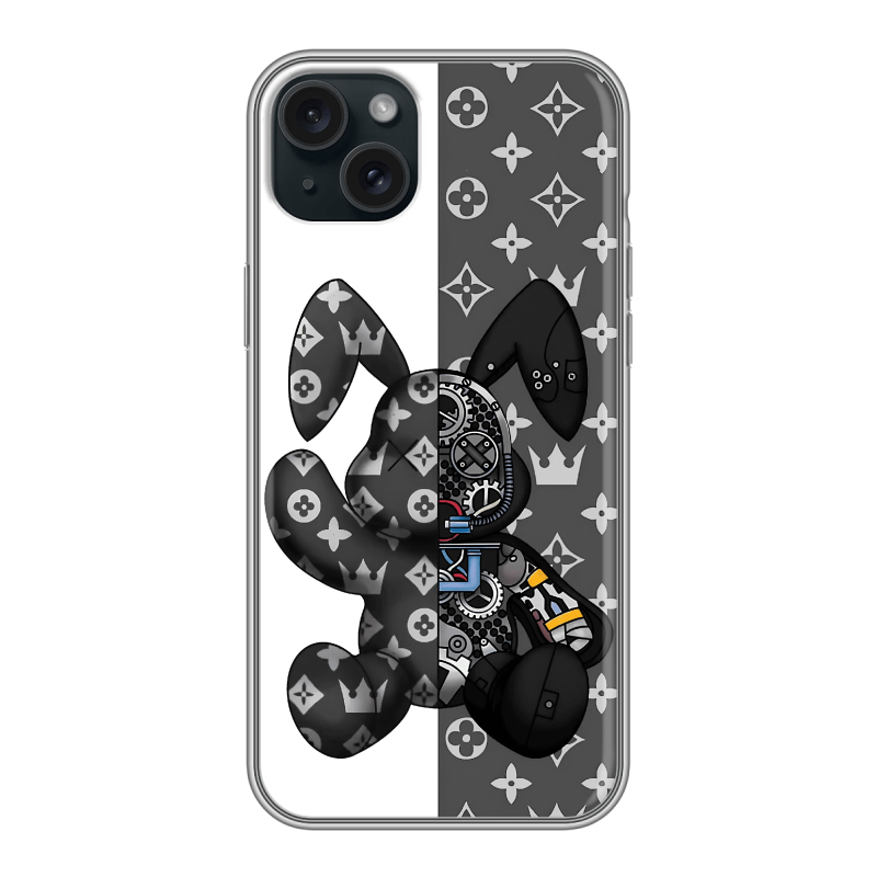 Силиконовый чехол на Iphone 15 Plus с принтом Луи робот Силиконовый чехол на Iphone 15 Plus с принтом Луи робот