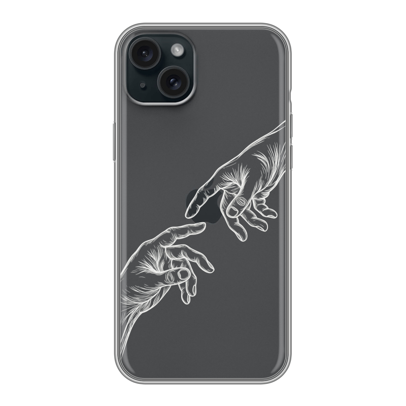Силиконовый чехол на Iphone 15 Plus с принтом Сотворение мира Силиконовый чехол на Iphone 15 Plus с принтом Сотворение мира