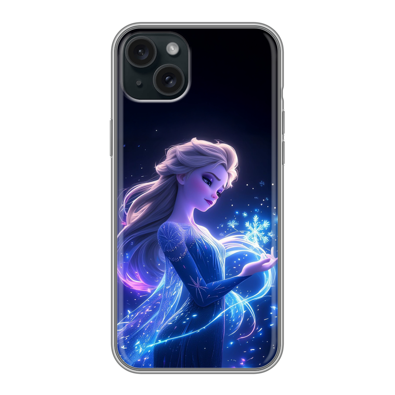 Силиконовый чехол на Iphone 15 Plus с принтом Холодное сердце Frozen Силиконовый чехол на Iphone 15 Plus с принтом Холодное сердце Frozen