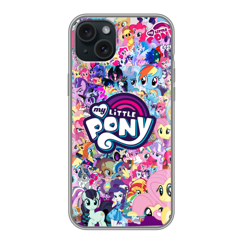 Силиконовый чехол на Iphone 15 Plus с принтом My little pony Дружба чудо Силиконовый чехол на Iphone 15 Plus с принтом My little pony Дружба чудо