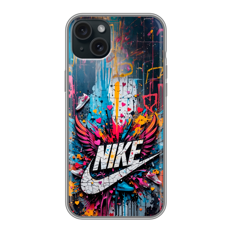 Силиконовый чехол на Iphone 15 Plus с принтом Nike Найк Силиконовый чехол на Iphone 15 Plus с принтом Nike Найк