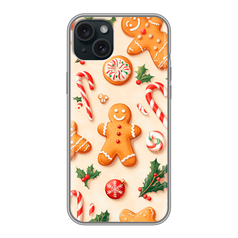 Силиконовый чехол на Iphone 15 Plus с принтом Новый год Силиконовый чехол на Iphone 15 Plus с принтом Новый год