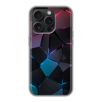 Силиконовый чехол на Iphone 15 Pro с принтом Геометрия неона
