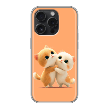 Силиконовый чехол на Iphone 15 Pro с принтом Милые котики