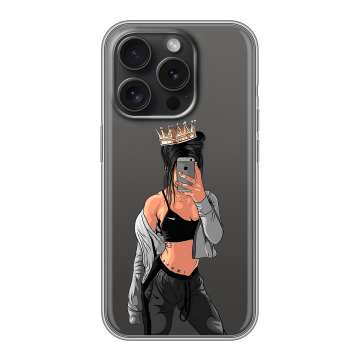 Силиконовый чехол на Iphone 15 Pro с принтом Женские принты