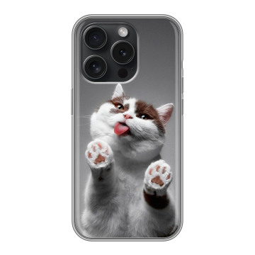 Силиконовый чехол на Iphone 15 Pro с принтом Коты