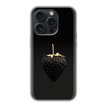 Силиконовый чехол на Iphone 15 Pro с принтом Черная клубника