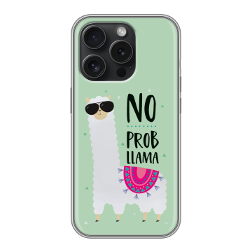 Силиконовый чехол на Iphone 15 Pro с принтом Лама