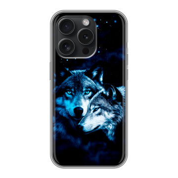 Силиконовый чехол на Iphone 15 Pro с принтом Волки