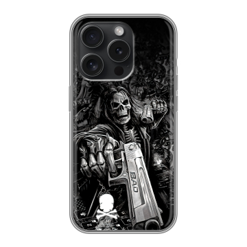 Силиконовый чехол на Iphone 15 Pro с принтом Скелет