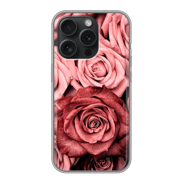 Силиконовый чехол на Iphone 15 Pro с принтом Цветы розы