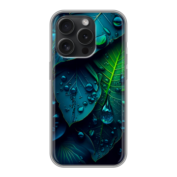 Силиконовый чехол на Iphone 15 Pro с принтом Листья