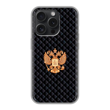 Силиконовый чехол на Iphone 15 Pro с принтом Герб России принт Силиконовый чехол на Iphone 15 Pro с принтом Герб России принт