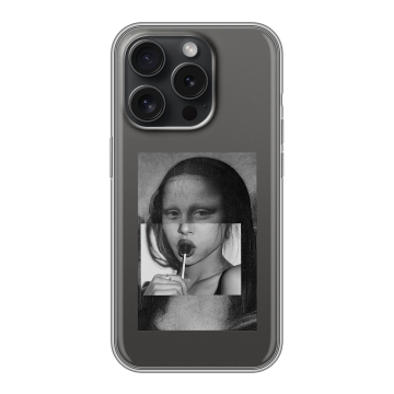Силиконовый чехол на Iphone 15 Pro с принтом Мона Лиза Силиконовый чехол на Iphone 15 Pro с принтом Мона Лиза