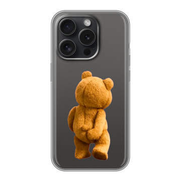 Силиконовый чехол на Iphone 15 Pro с принтом Медведь Силиконовый чехол на Iphone 15 Pro с принтом Медведь