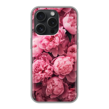 Силиконовый чехол на Iphone 15 Pro с принтом цветы пионы Силиконовый чехол на Iphone 15 Pro с принтом цветы пионы