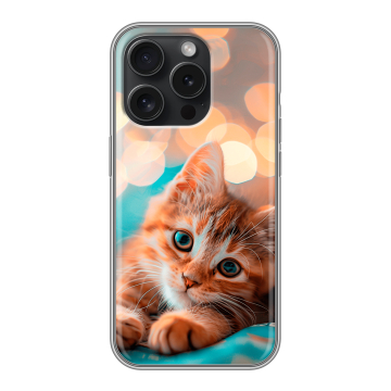 Силиконовый чехол на Iphone 15 Pro с принтом котик Силиконовый чехол на Iphone 15 Pro с принтом котик