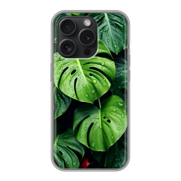 Силиконовый чехол на Iphone 15 Pro с принтом Листья Силиконовый чехол на Iphone 15 Pro с принтом Листья