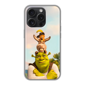 Силиконовый чехол на Iphone 15 Pro с принтом Шрек Shrek