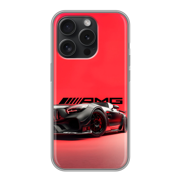 Силиконовый чехол на Iphone 15 Pro с принтом Мерседес Mercedes AMG