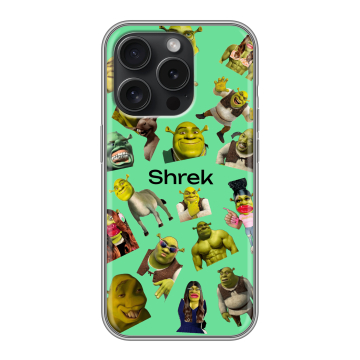 Силиконовый чехол на Iphone 15 Pro с принтом Шрек Shrek