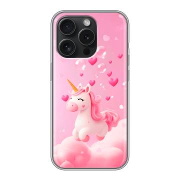 Силиконовый чехол на Iphone 15 Pro с принтом Единорог Силиконовый чехол на Iphone 15 Pro с принтом Единорог
