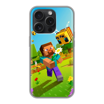 Силиконовый чехол на Iphone 15 Pro с принтом Майнкрафт Minecraft Силиконовый чехол на Iphone 15 Pro с принтом Майнкрафт Minecraft