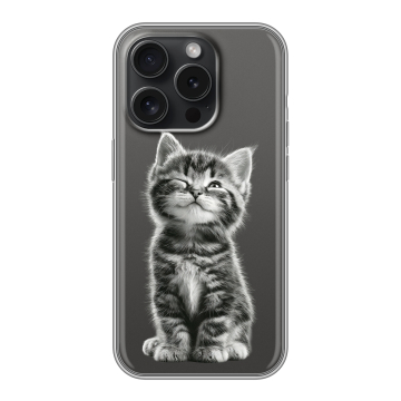 Силиконовый чехол на Iphone 15 Pro с принтом Котенок Силиконовый чехол на Iphone 15 Pro с принтом Котенок