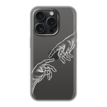 Силиконовый чехол на Iphone 15 Pro с принтом Сотворение мира